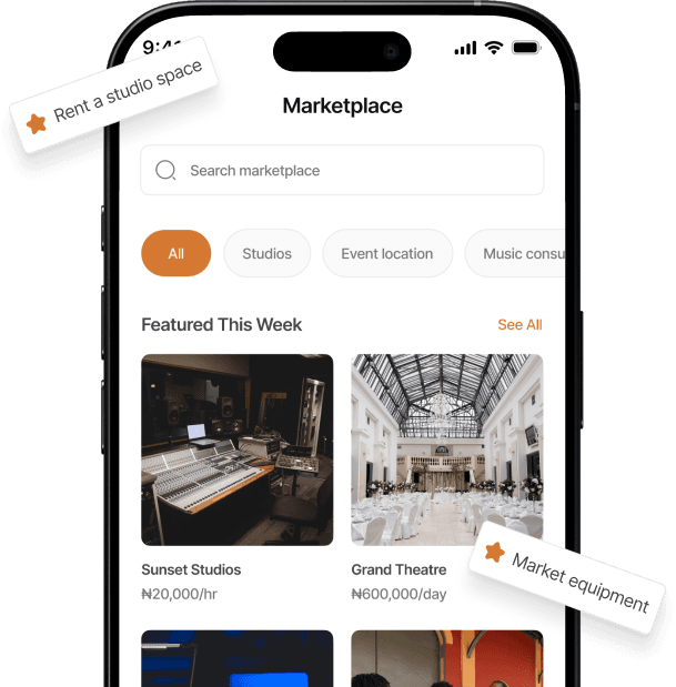 ShowKonnect app profile preview on a phone